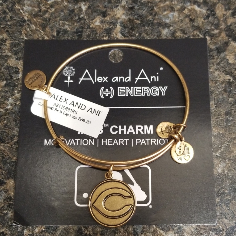 ALEX AND ANI Cincinnati Reds gold bracelet